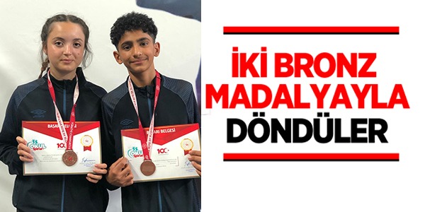 İKİ BRONZ MADALYAYLA DÖNDÜLER