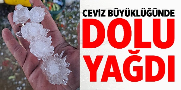 CEVİZ BÜYÜKLÜĞÜNDE DOLU YAĞDI